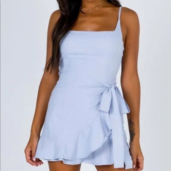 Princess Polly Dresses & Skirts - NEW Princess Polly Cottage Hill Mini Dress Baby Blue Size AU 6 US 2